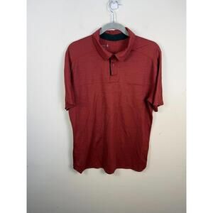 Smartwool Polo Shirt Mens Large Red Wool Blend Golf Outdoor